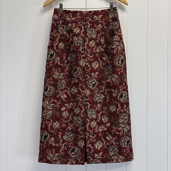 Marks & Spencer Per Una Tapestry Straight Skirt Women Small Twee Librarian Chic - Picture 1 of 9